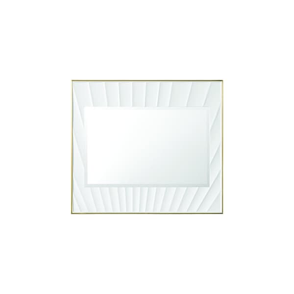 James Martin Vanities Soleil 36in Mirror, Matte White with Gold 710-M36-MWG - main